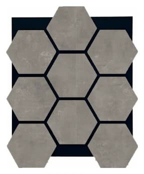 60x52 Retro Gümüş Hexagon Panel