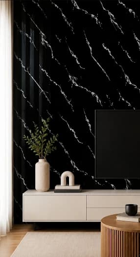 244x122 Black Marble PVC Duvar Paneli